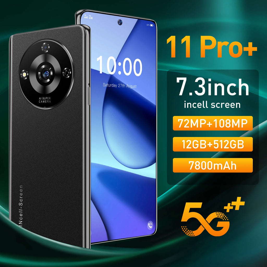 11Pro 5G Smartphone: 12GB RAM, 512GB Storage, AMOLED Display Tidesmit