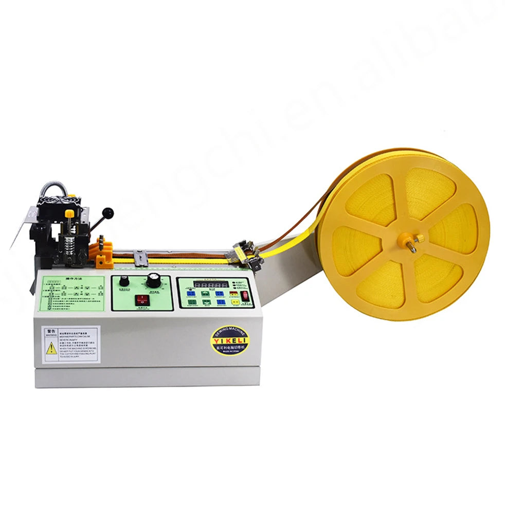 Automatic Electric Motor Nylon Polyester Hot Cutter Elastic Tape Cut Machine Webbing Ribbon Belt Chemical Paper Bags Food