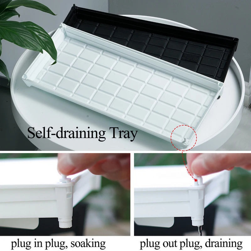 Meshpot Plastic Saucer Plant Tray Flower Pot Storage Rectangle Succulent Pot Tray  in Round Square Shaped for Home Decor