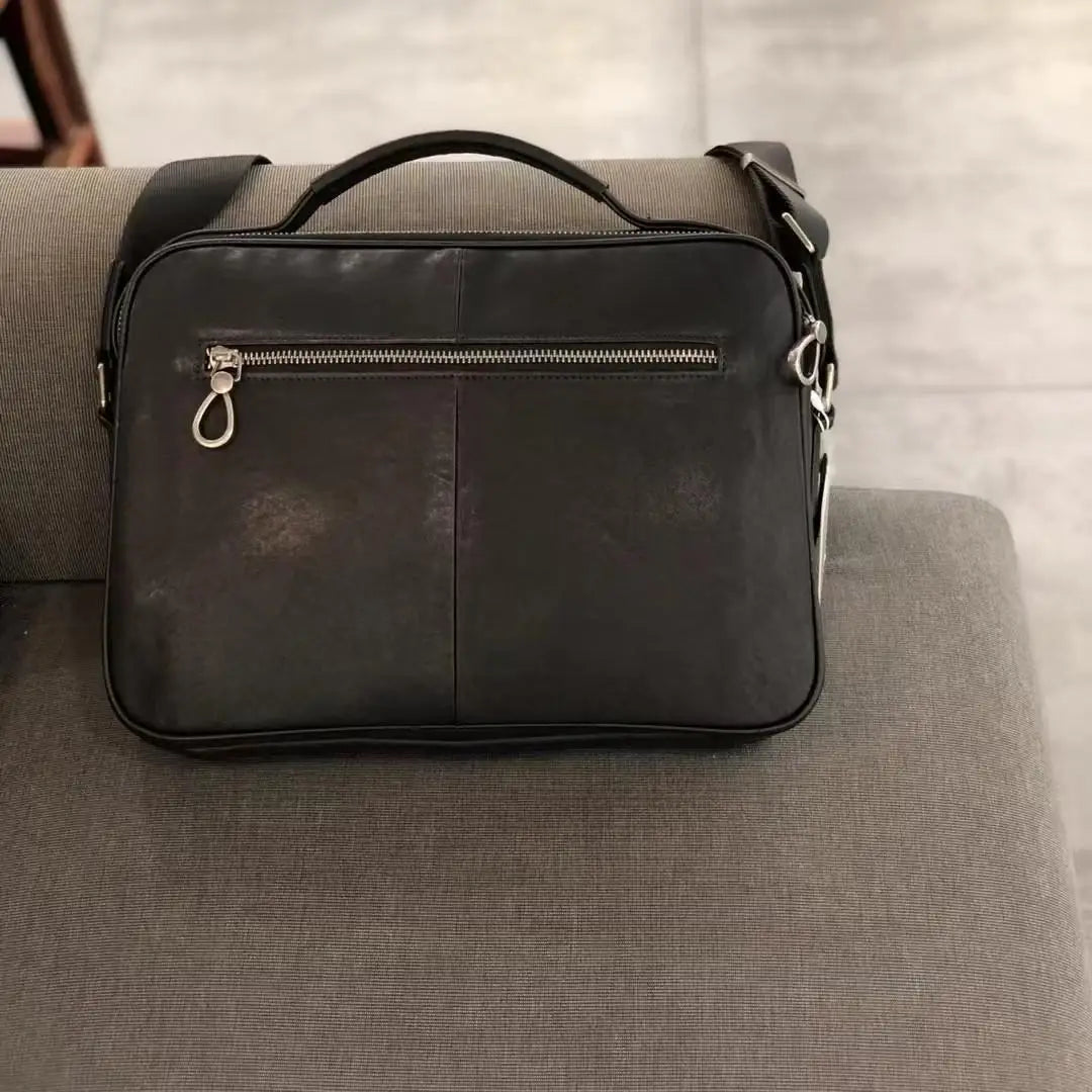 Vintage Top Layer Cowhide Messenger Bag Men Small Horizontal Shoulder Satchel iPad Crossbody Handbag Retro Business Daily Carry