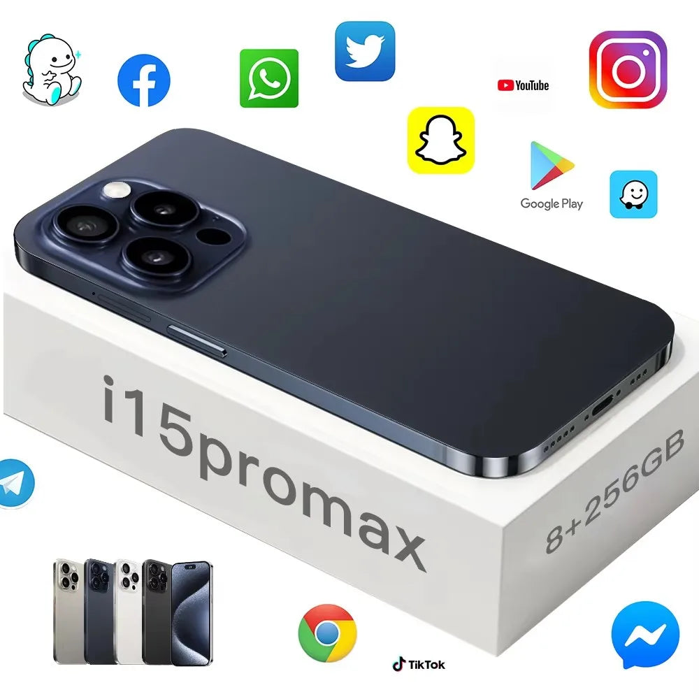Unlocked Phone 15 Pro Max 8GB+512GB Dual Sim Card 4G 5G Smartphone 6.8 Inch OLED Screen I 15 Phone 15 Pro Max Smart Phone logo - Tidesmit