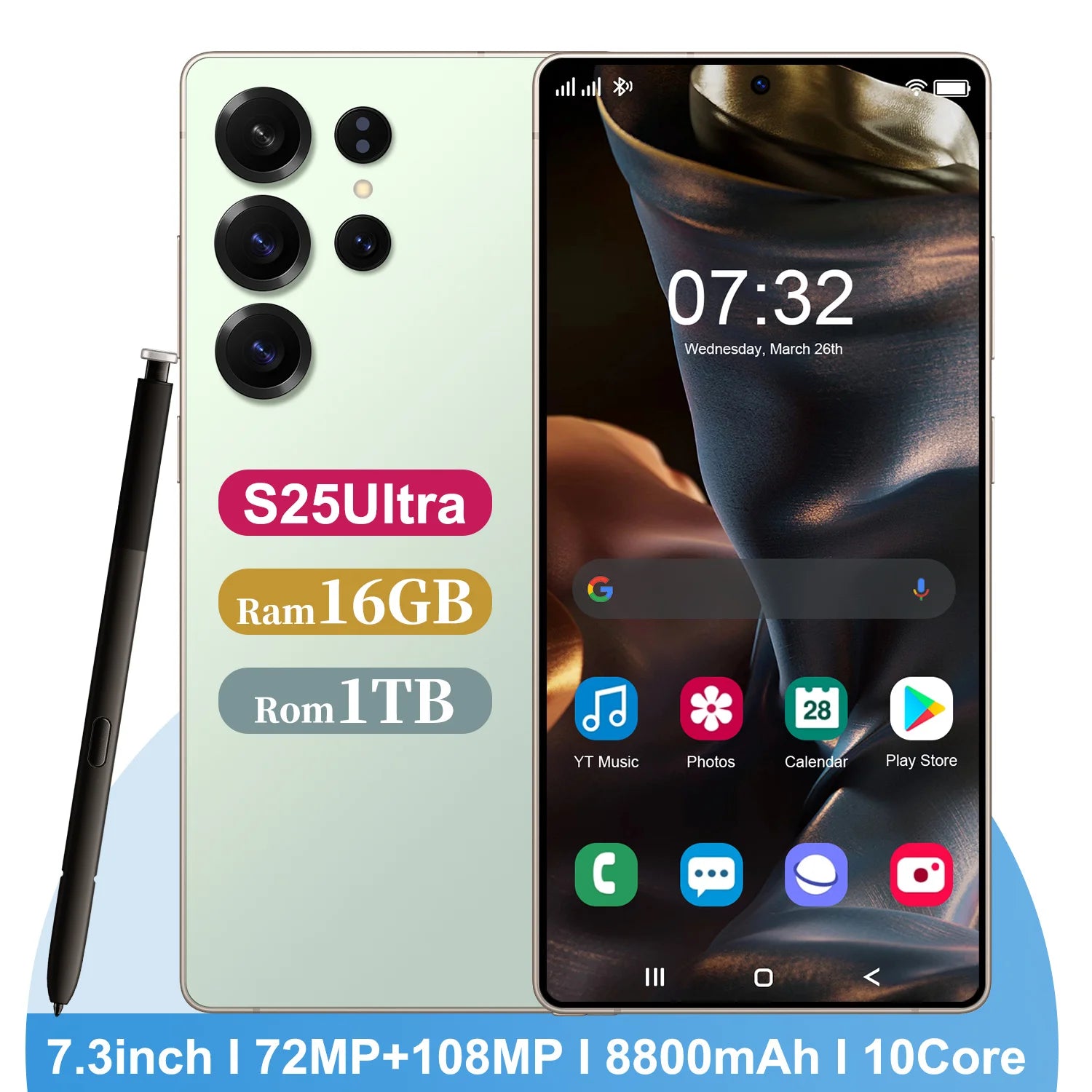 S25 Ultra 5G Smartphone 512GB - 8800mAh Dual SIM Unlocked Tidesmit