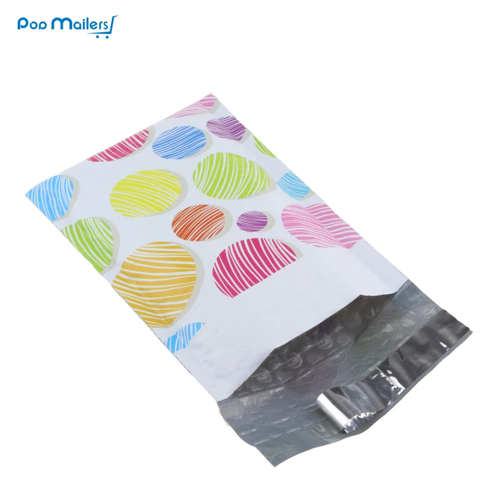 [Fast Delivery] 50PCS-4x8 Inches Colorful Ball  Poly Bubble Mailer 122x178mm Envelopes Bags Self Seal #000 Padded Envelopes
