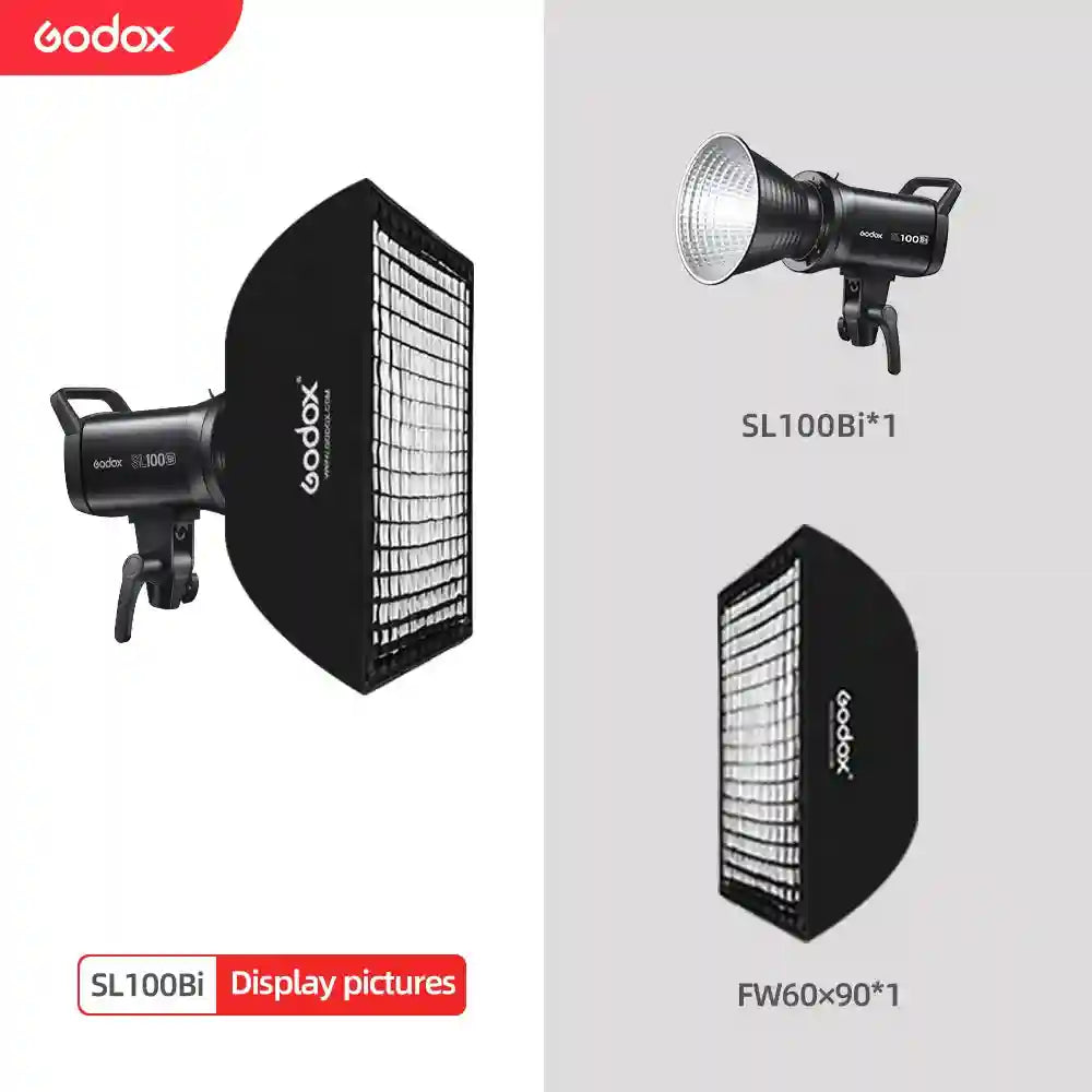 Godox SL100Bi Bi-Color LED Video Light - 100W Bowens Mount Studio Kit Kit 4 Tidesmit