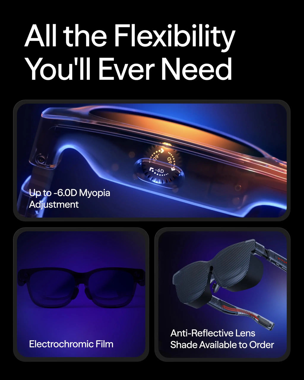 VITURE Luma XR Glasses 1200p Ultra Sharp Display, 1000 Nits, 50° FOV, Dimming Adjustments
