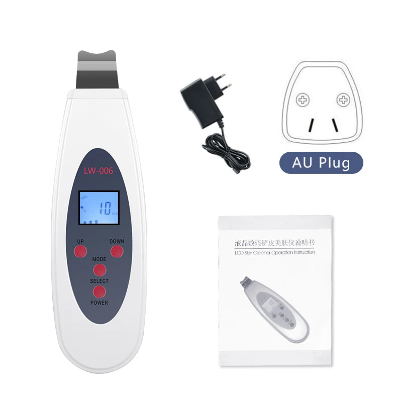 Ultrasonic Skin Scrubber - Professional Deep Pore Cleansing & Lifting Tool Scrubs Treatments LW006-AU Tidesmit