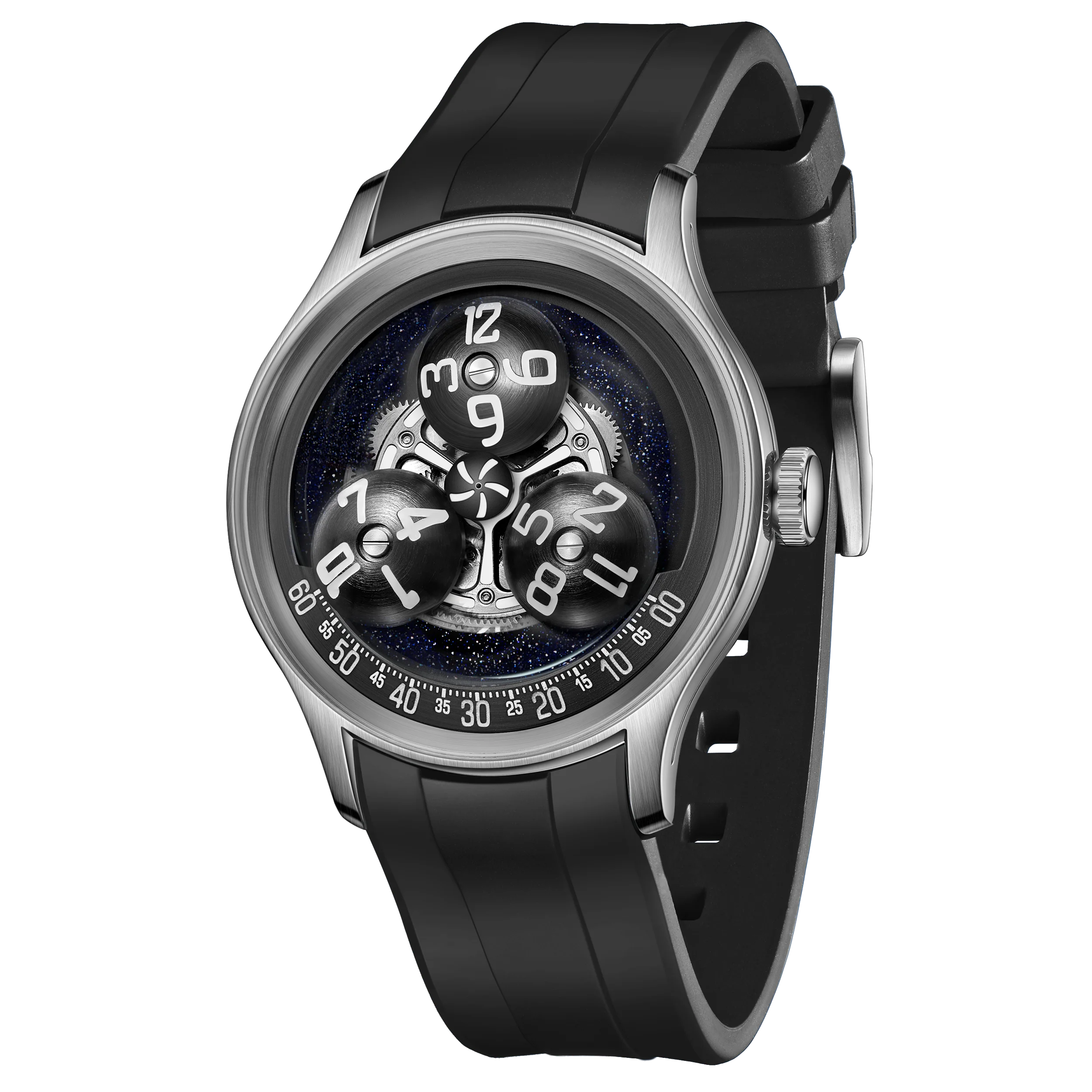 OBLVLO Original Trisome Star Planet Automatic Men Watches Super Luminous Mechanical Rubber Sport Watch BLM-TRISOME