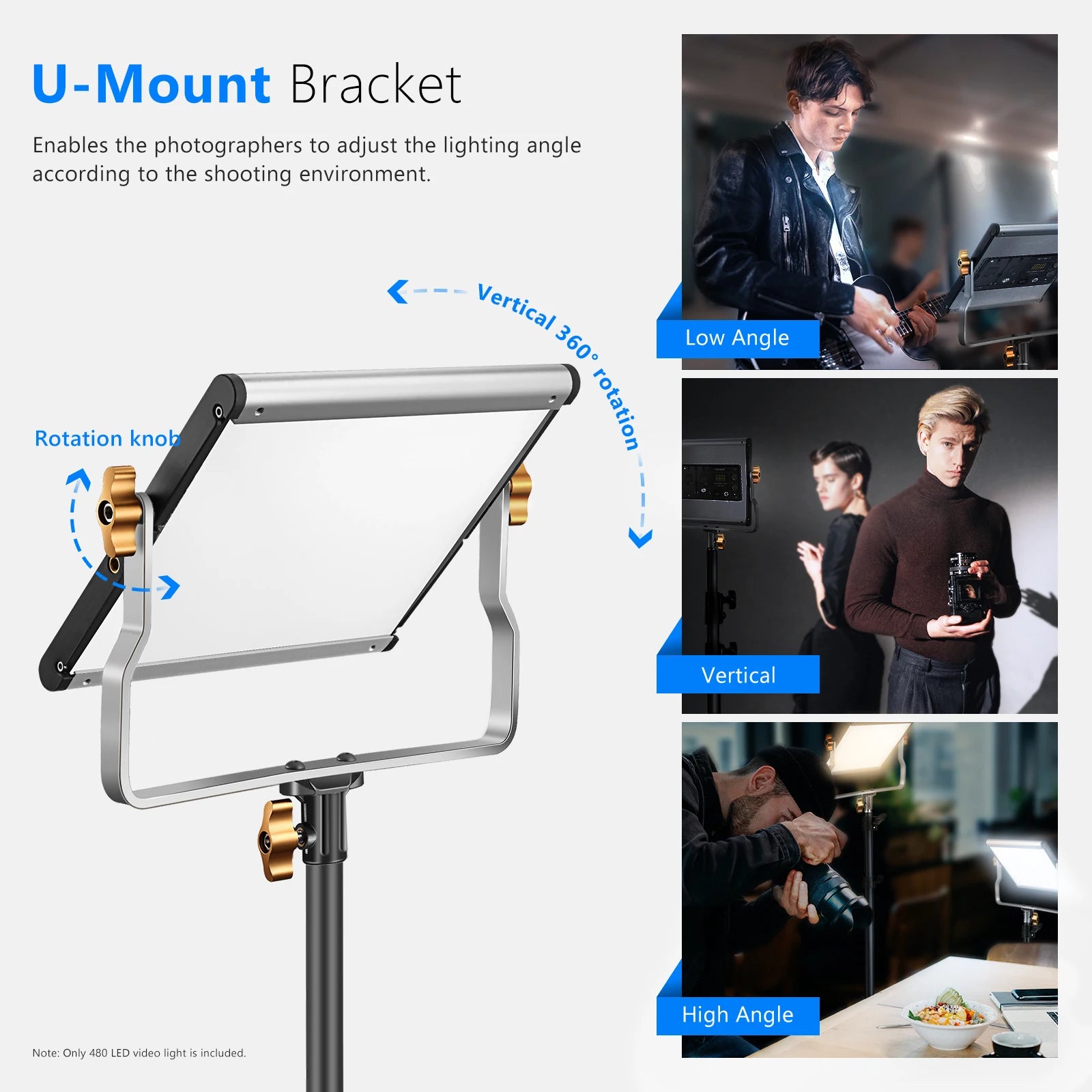 Bi-Color LED Video Light Panel with U-Bracket for Professional Studio Tidesmit