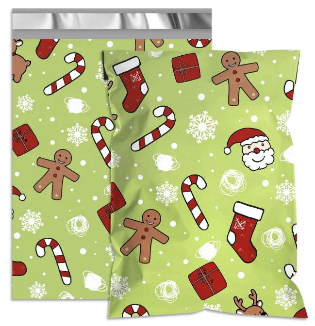 2-Day Shipping 5-Day Delivery 10x13 Inch Light Pink Christmas Poly Mailers 100 Pcs 1.5mil Thick Waterproof Holiday Apparel