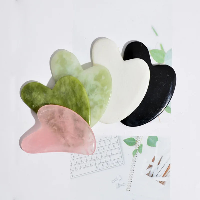 Jade Gua Sha Heart Massage Stone | Tidesmit Premium Facial Tool Back Massage Instrument Tidesmit