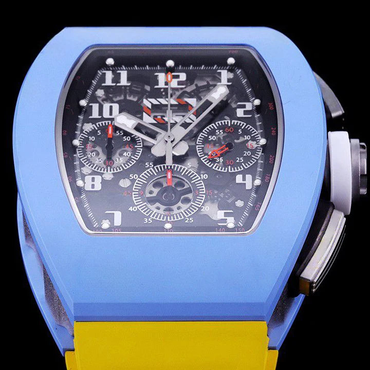 High End Men's Automatic Mechanical Watch 42mm Sapphire Crystal Tonneau Case Rubber Strap Power Reserve Waterproof Sports Luxury