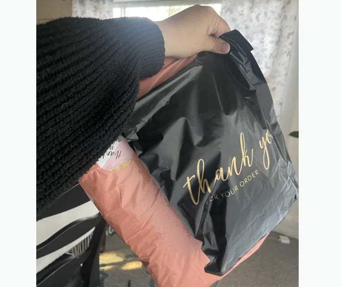 100 PCS 6x9 Inch Black Poly Mailers 2-Day Shipping 5-Day Delivery Self-Adhesive Waterproof Tear-Resistant Eco-Friendly 2 Mil