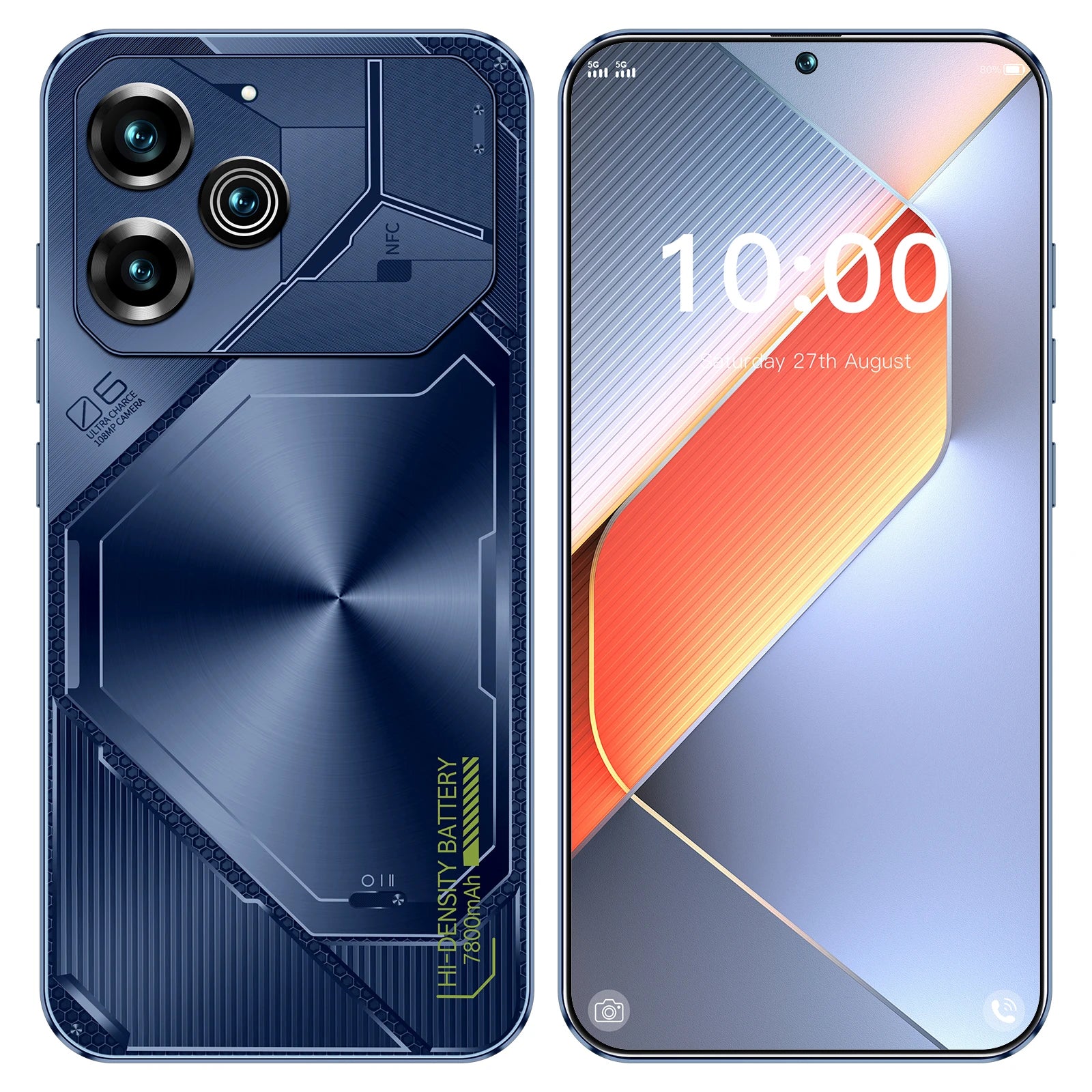 Android 14 5G Smartphone 1TB 16GB RAM 6.8 Inch AMOLED Display Blue 16g 1TB Tidesmit
