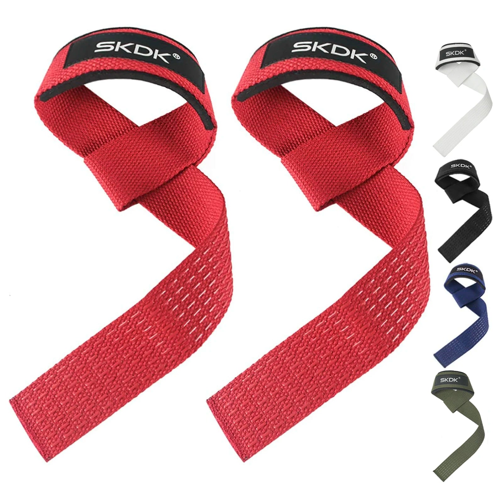 Custom Logo Adjustable Weight Lifting Wrist Straps Bodybuilding Powerlifting Strength Training Deadlifts Hand Lifting Straps Red 55*3.5cm Tidesmit
