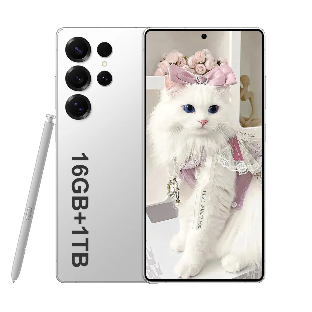 Tidesmit 5G Smartphone 1TB 16GB RAM Unlocked Dual SIM Fast Charging White 16g 1TB Tidesmit