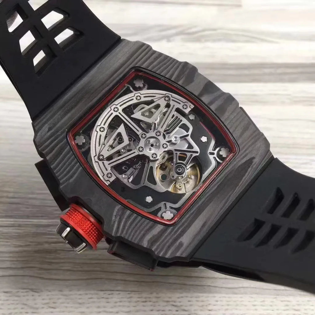 Hot Selling Black Color Waterproof Watch with Fully Automatic Mechanical Movement, Luxurious Men's Mechanical Watch