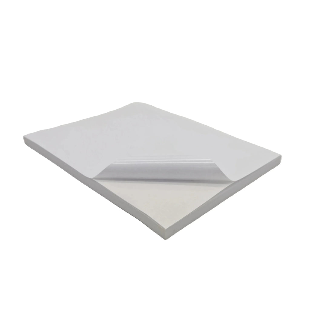White A4 printable label sheet, corner view