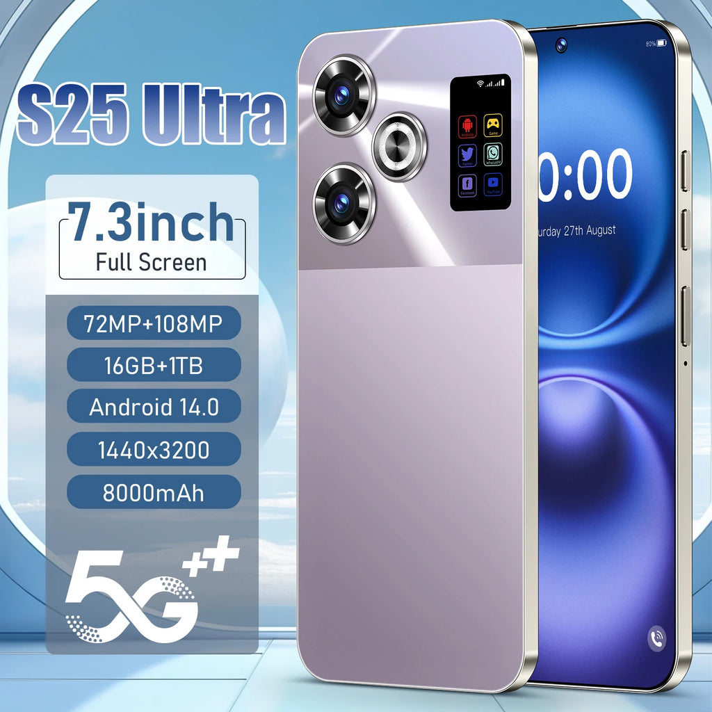 Tidesmit 5G Smartphone, 7.3 Inch AMOLED, 16GB RAM, 1TB Storage Tidesmit