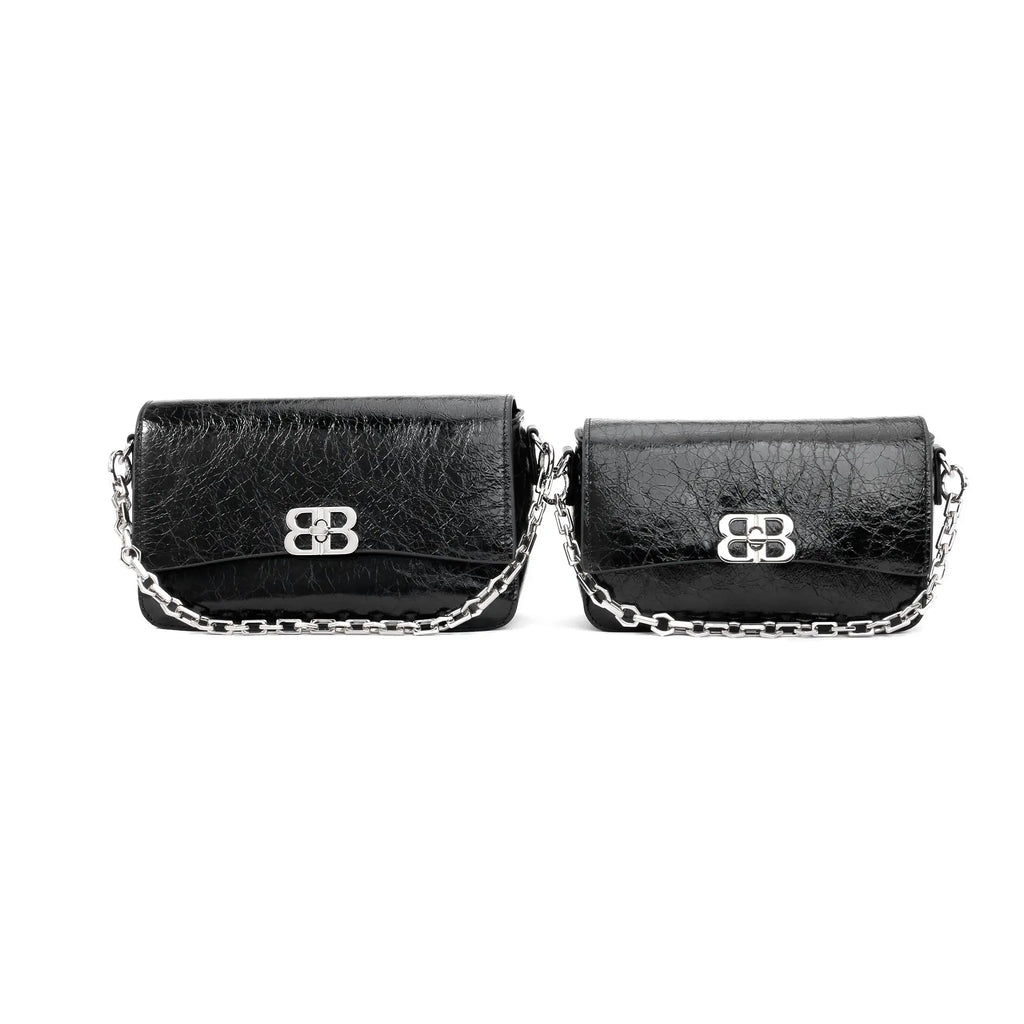 JACK CAPTAIN Luxury Genuine Leather Waterproof Solid Color Women's Clutch Trending Designer Chain Shoulder Bag Cover Closure