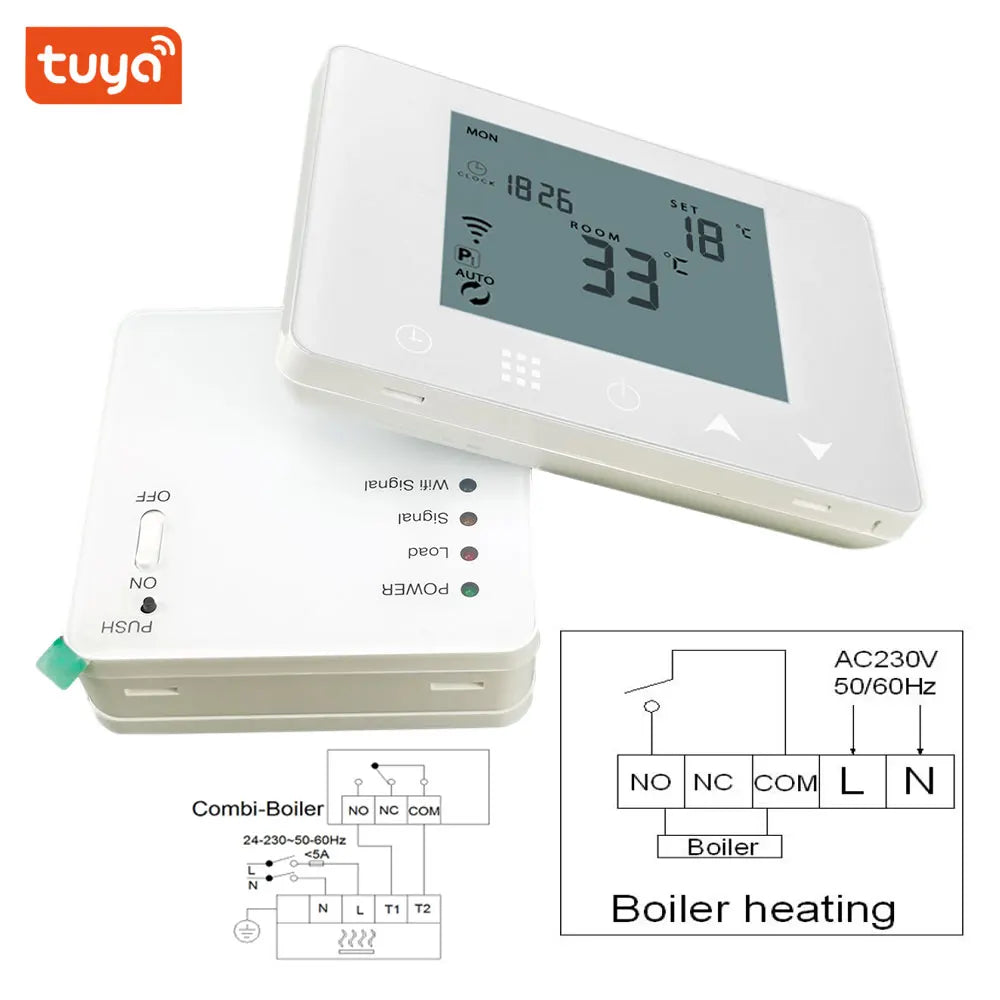 Wireless WIFI RF Thermostat 6 Sub-Chamber Hub Controller Central for Heat Mat/Underfloor Heating/Thermostatic Valves/Gas Boiler
