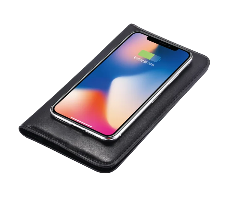 Power bank charger-Unique Ideas Christmas Promotional Gifts Portable Wireless Charging Power Bank Wallet with Card Pocket for Men and Women White Tidesmit