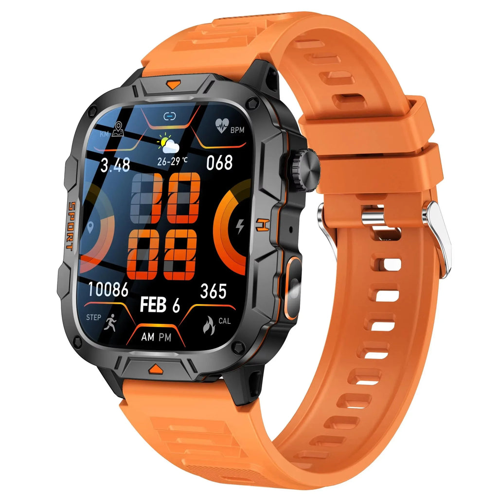 2025 Sports Fashion Flash Light Smart Watch QX12 Reloj Inteligente Fitness Tracker 1.96 Inch BT Call Smart Watch for Men - Tidesmit