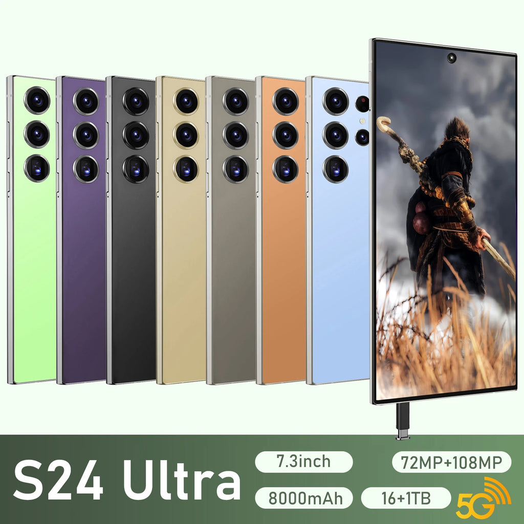 Tidesmit S24 Ultra 5G smartphone with 7.3 inch display 16GB RAM 1TB storage dual SIM Android global version