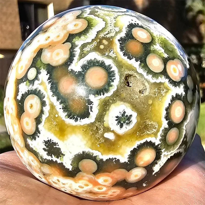 High Quality Natural Crystal Craft Ocean Jasper Sphere Healing Quartz Ball For Decoration