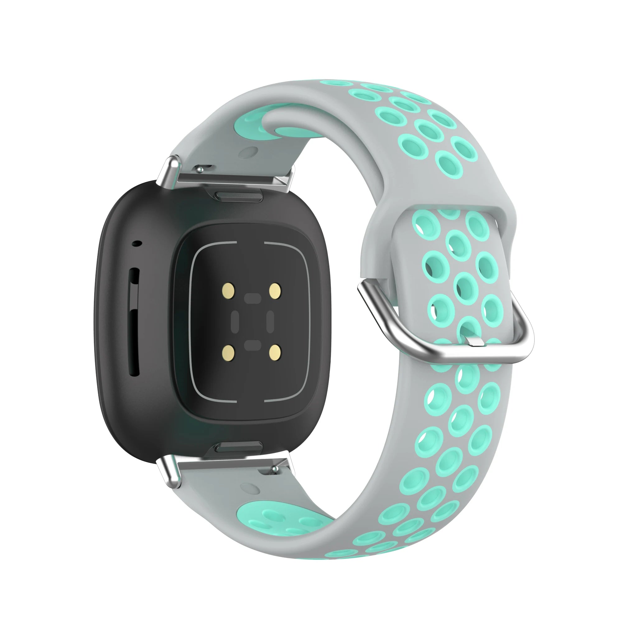 Colorful soft silicone sport wrist strap for Fitbit Versa 3 and Sense smartwatches in a comfortable band style
