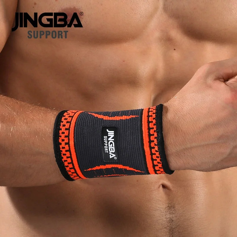 JINGBA Customized Elastic Nylon Knitting Wrist Support Wholesale Colorful Sports Wristband Brace Fitness Safety Product Tidesmit