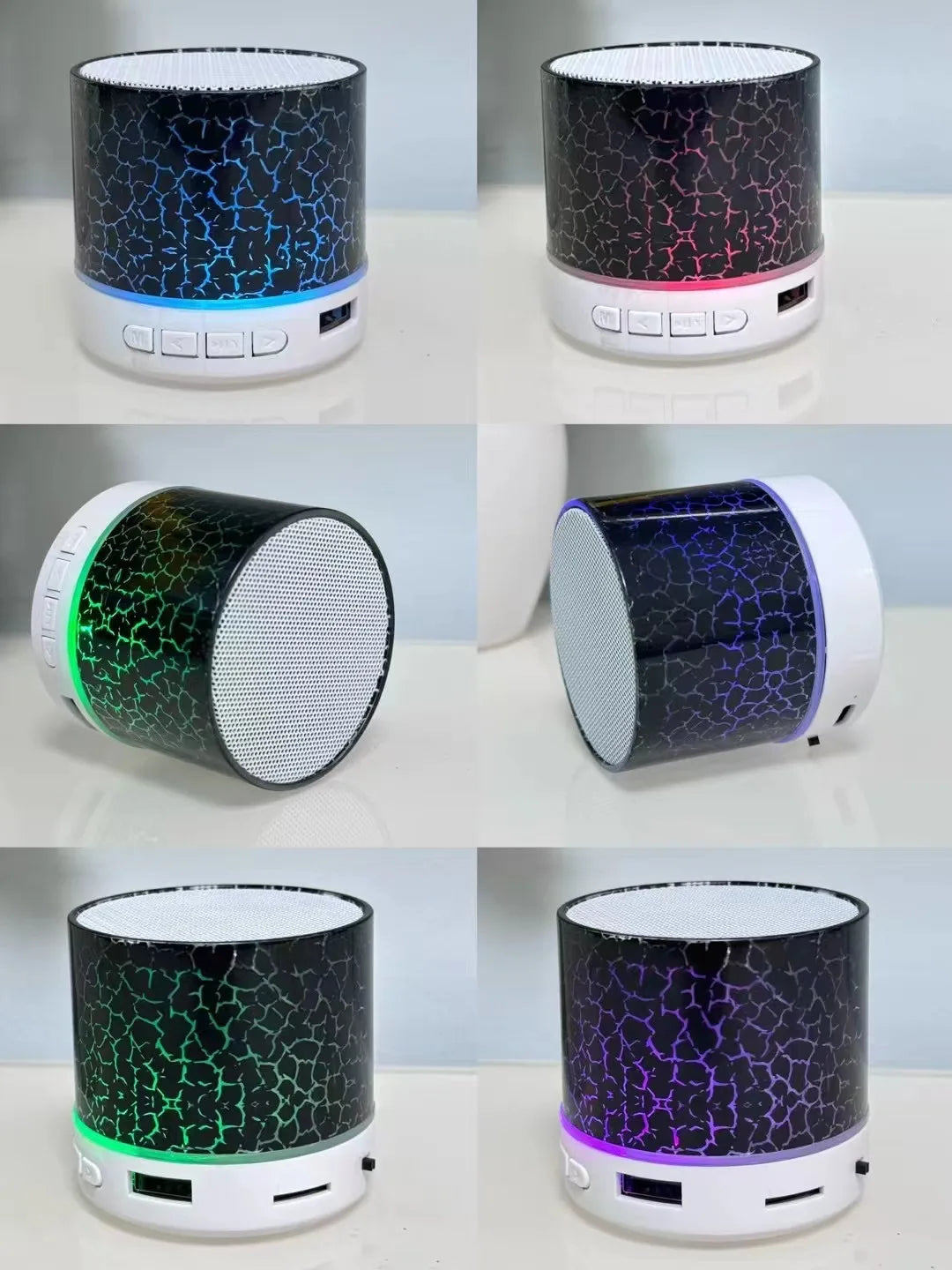 Bluetooth Speaker -Upgrade Mini Portable Bluetooth Speaker RGB Light USB TF Card Reader Stereo MP3 Speaker for Home Atmosphere Desktop