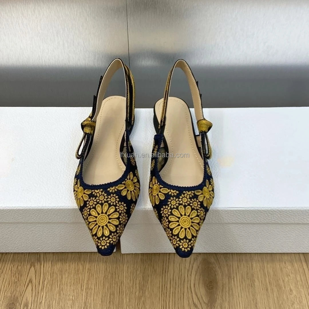 2025 New Design Luxury Branded Arrive Top Quality Famous Brand Factory Wholesale Big Size  High Heels Sandals for Women