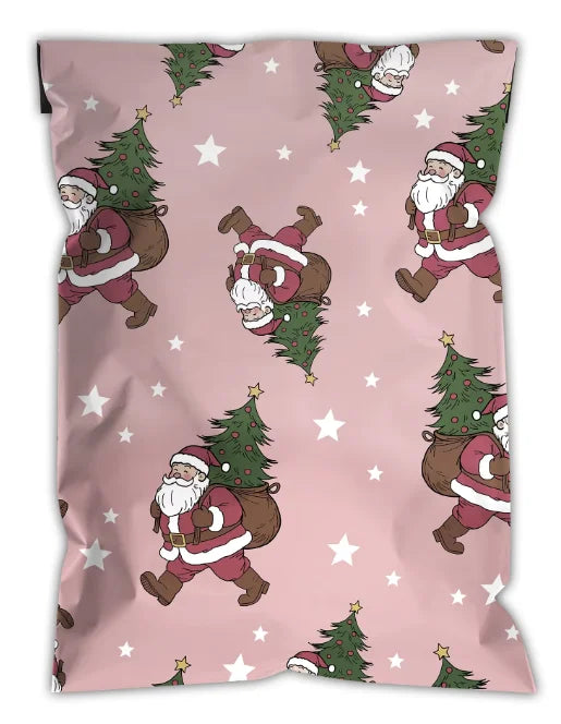 2-Day Shipping 5-Day Delivery 10x13 Inch Light Pink Christmas Poly Mailers 100 Pcs 1.5mil Thick Waterproof Holiday Apparel