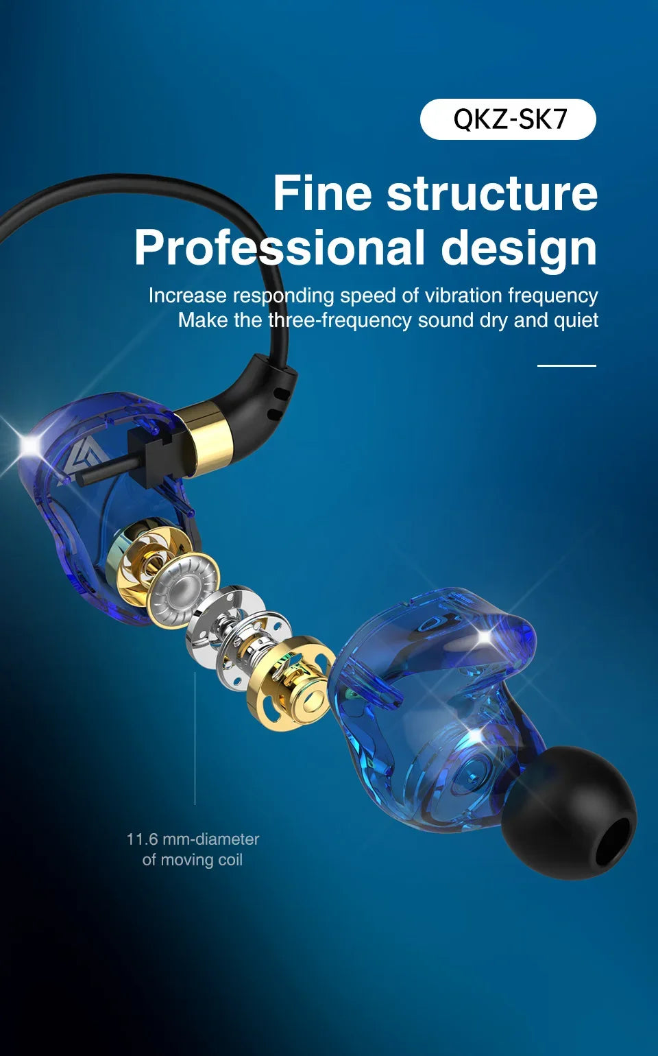 QKZ AK6 SK7 Copper Driver HiFi Wired Earphone with MIC Sport Running Headphones Bass Stereo Headset Music Earbuds fone de ouvido Tidesmit