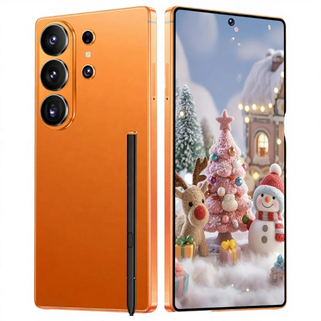 Tidesmit 26 Ultra 5G Android smartphone with 7.3 inch QHD screen, 16GB RAM, and wireless charging capabilities.