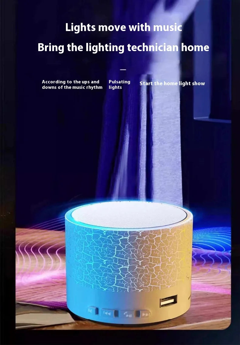 Bluetooth Speaker -Upgrade Mini Portable Bluetooth Speaker RGB Light USB TF Card Reader Stereo MP3 Speaker for Home Atmosphere Desktop