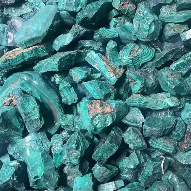 Factory Direct Sales rare Rough Gemstone Natural Precious Mineral Specimens Unheated Green Malachite Raw Stones for Decor
