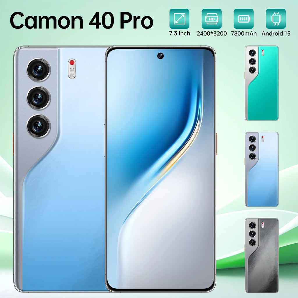 Camon 40 Pro 5G smartphone with 16GB RAM and 1TB storage featuring Android 15 and face recognition technology