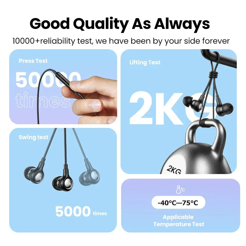 Wired Earbuds With Noise Cancelling Microphone by Tidesmit Tidesmit