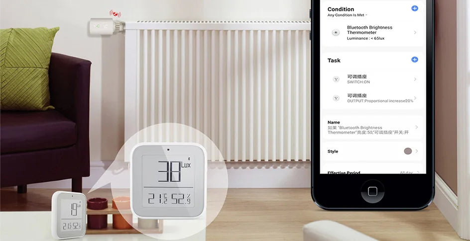 SmartLife Tuya Smart ZigBee Bluetooth-Compatible Mesh Brightness Thermometer Light Temperature Humidity Detector Wireless Remote