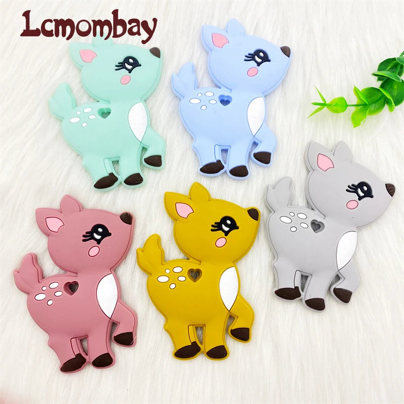 1pcs Silicone Fawn Teether Silicone Pandents DIY Teething Toys For Teeth Tiny Rod Baby Teethers Gift