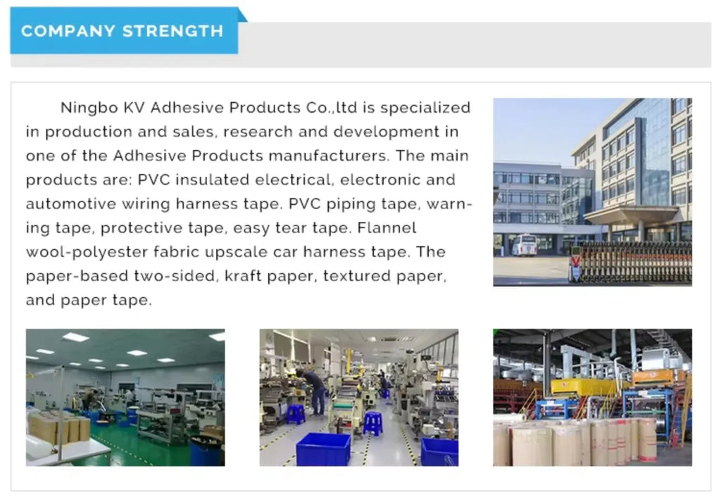 Adhesive tape company strength slide with factory photos