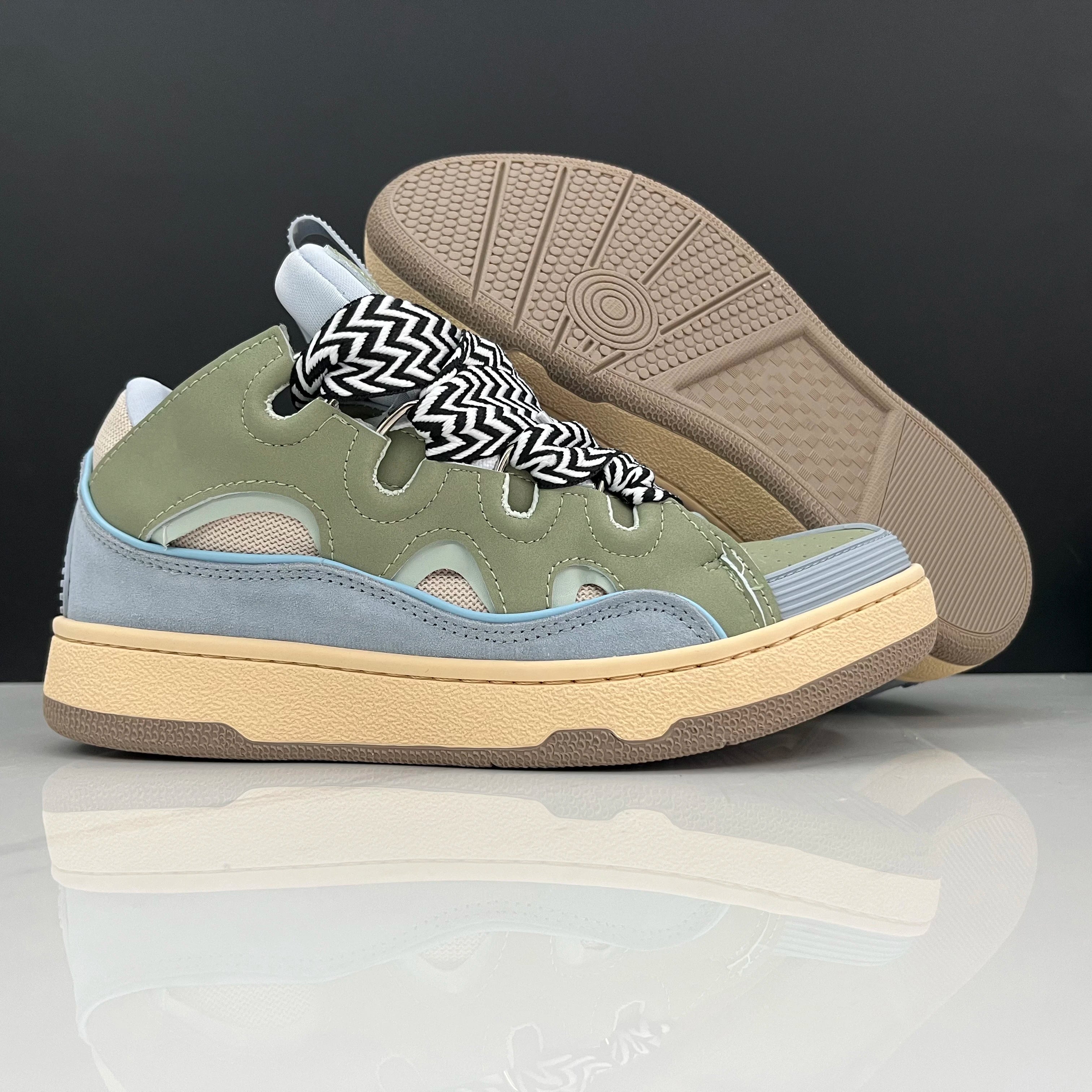 Premium Genuine Leather Platform Men Sneakers Breathable Casual Walking Shoes Stylish Daily Travel Outdoor Use Autumn Evergreen