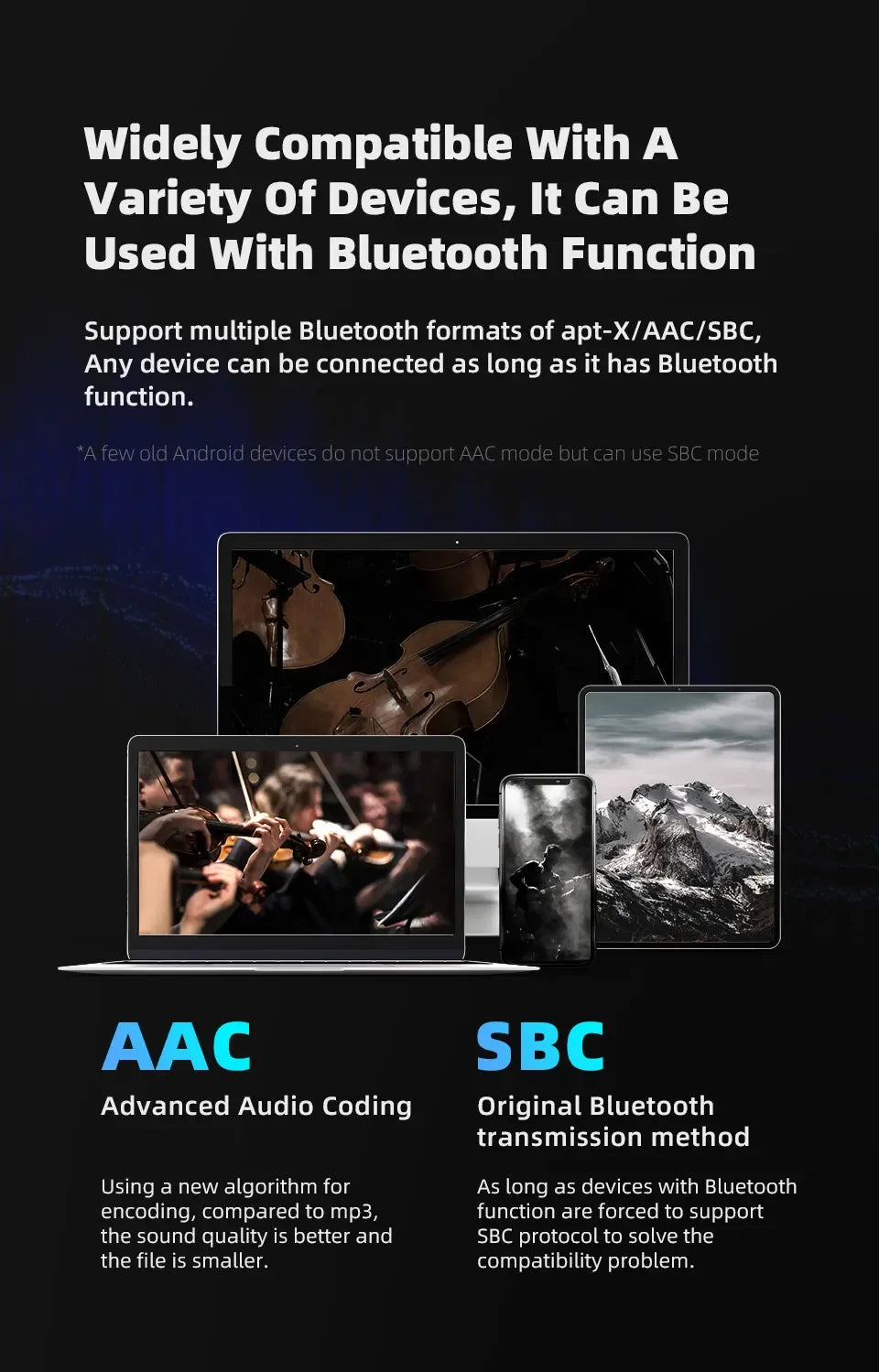 Bluetooth Wireless Adapter for KZ IEM C Pin Ear Hooks - Tidesmit Tidesmit