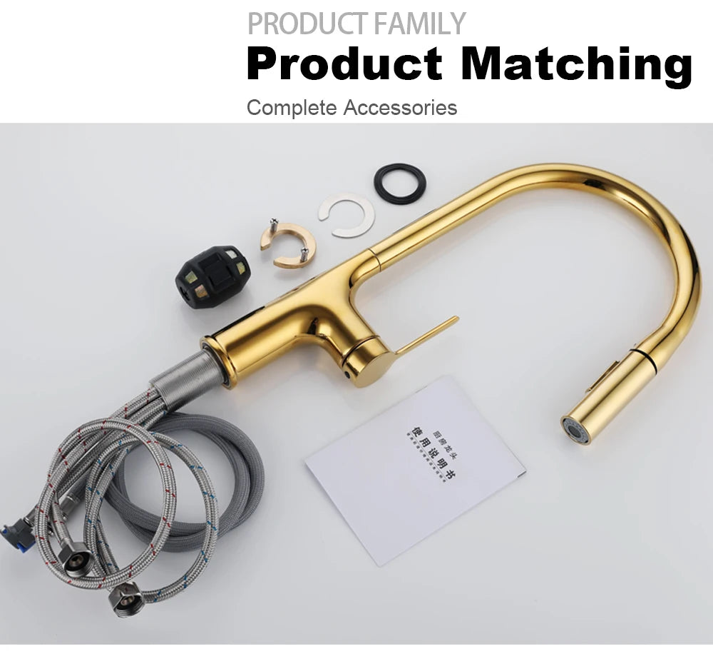 Bagnolux Titanium Black Brushed Deck Mounted Kitchen Faucet Two Function Single Handle Pull Out Mixer Hot and Cold Water Taps