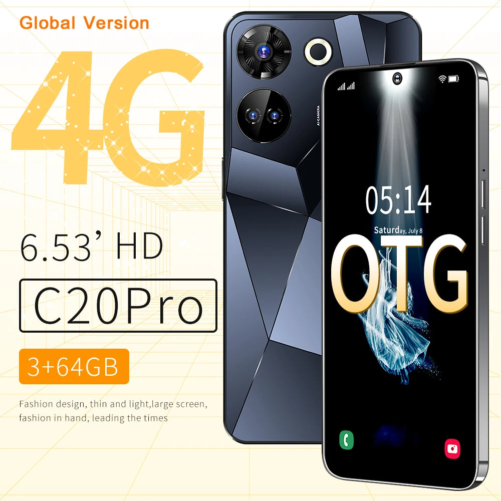 Popular Smart Phone C20pro Android Lock Screen Positioning Dual Card Dual Smart Touch Phone - Tidesmit