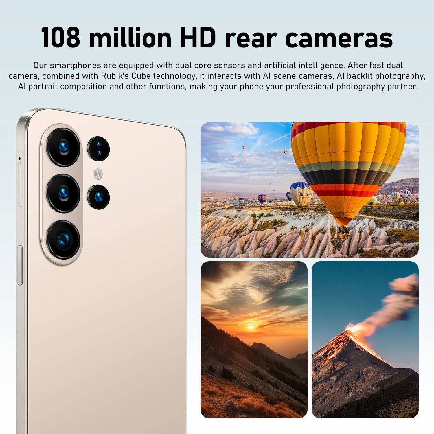 S26 Ultra 5G Smartphone 7.3-inch display 16GB RAM 1TB storage with 108MP camera and 7800mAh battery