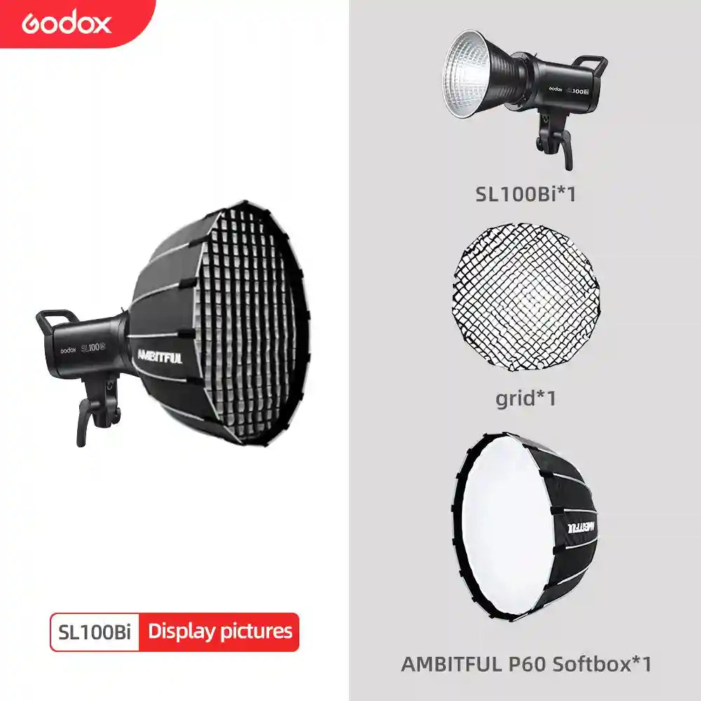 Godox SL100Bi Bi-Color LED Video Light - 100W Bowens Mount Studio Kit Kit 10 Tidesmit