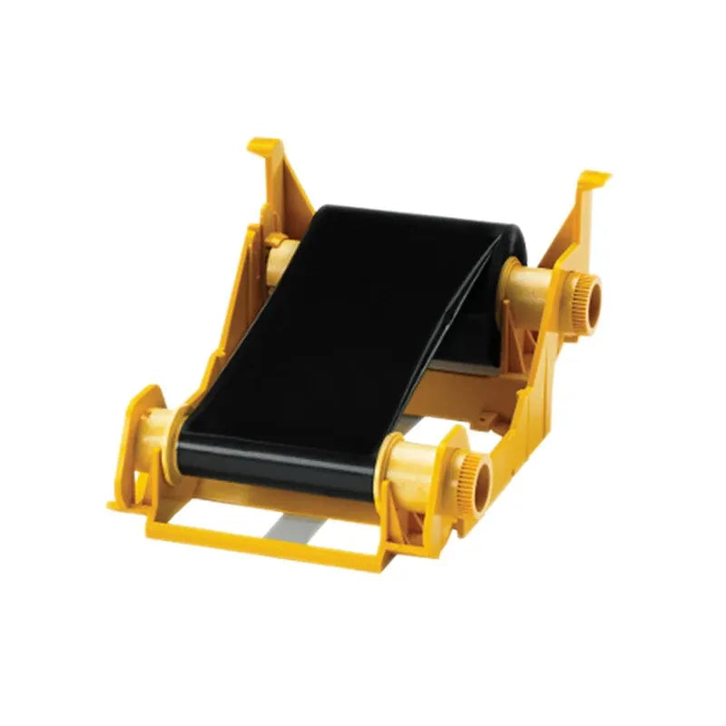 Thermal transfer ribbon cassette in yellow frame with black ink panel