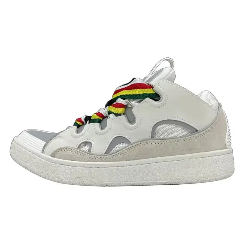 Designer Brand Luxury Casual Shoes Mens Women Embossed Leather Sneakers Calfskin Stripe Stretch Cotton Lace-up Low Rubber